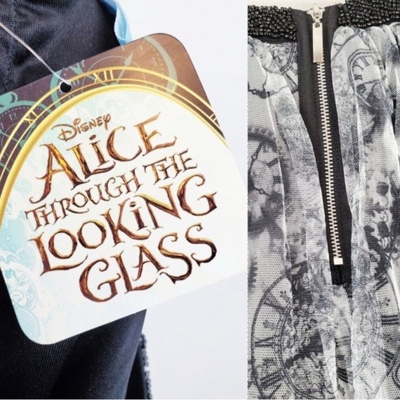Disney Womens Alice Through The Looking Glass Grey Tulle Mini Skirt Size S NWT - Picture 1 of 3